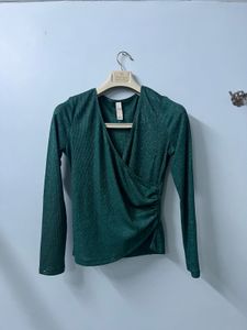 Elegant ✨Green Wrap Top
