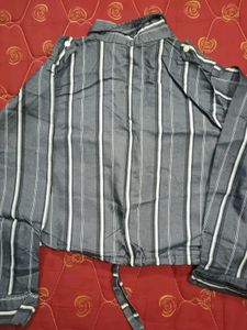 Striped Tie-Front Crop Top