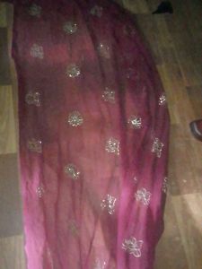 Purple Flower Dupataa For Womens