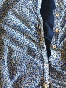 Floral Blue Print Full Sleeve Top.