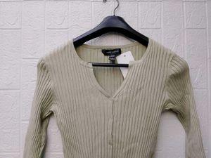 New with tag Pinterest Green Ribbed Knit Cardigan