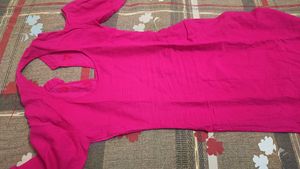 Rani Pink Backless Shoulderoff Kurti