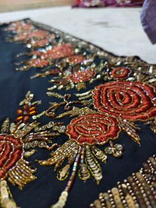 Beautiful 😍 Embroidery 🪡 Black Saree Available ✨