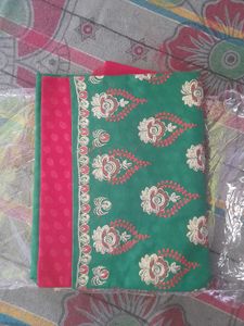 Green & Pink Floral Print Fabric