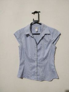 H&M Blue Striped Fitted Shirt (M)