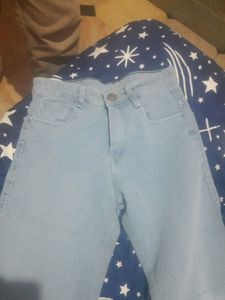Plain Blue Straight Jeans