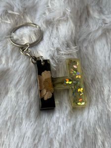 Spark & Bloom – Dual-Tone Resin Alphabet Keychain