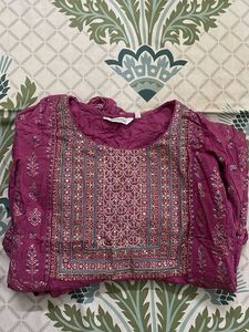 Elegant Purple Embroidered Anarkali Kurta