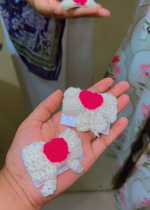 Cute Heart Crochet 🧶 Hair Clips ♥️