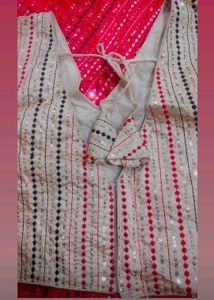 ✨ Gorgeous Pink Sequin Lehenga Set 🌸with Cream Bl