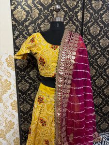 Yellow Embroidered Lehenga Choli Set