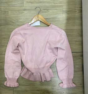 Pink Ruffle Hem Top - Bust 32