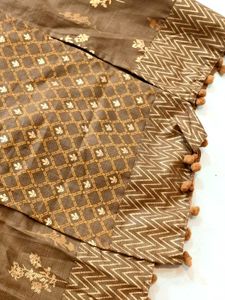 Olive Green &amp; Gold Print Kurti