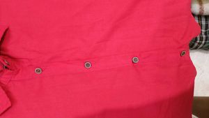 Red Button-Up Crop Top