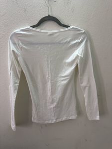 H&amp;M White Fitted Top