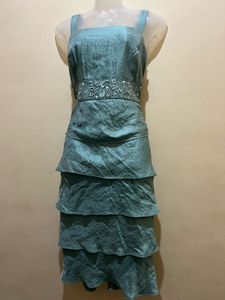 Aqua Layered Pinteresty Look One Piece Dress