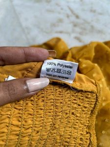 Mustard Sheer Crop Top