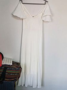 White Maxi Dress With Washable Stains