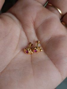 Gold-Plated Floral Stud Earrings