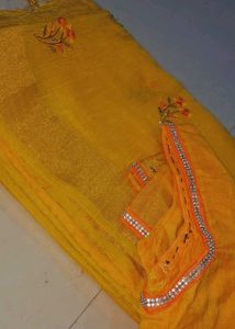 Ethnic mustard saree