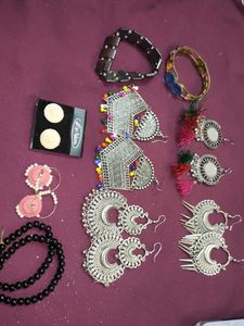 Oxidised Jhumkas Bracelet Combo Offer