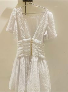 White Puff Sleeve Dress