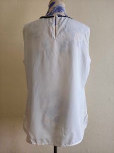 White Sleeveless Beaded Top