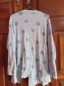 Cute Blue Printed Cardigan
