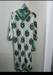 Cotton Kurti Pant Dupatta Set