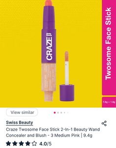 Swiss BeautyCraze Twosome Face Stick 2-In-1 Beauty