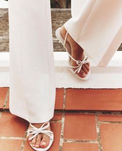 Zara White Elegant Strappy Kitten Heels