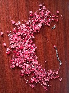 Red And Pink Beaded Neck Choker
