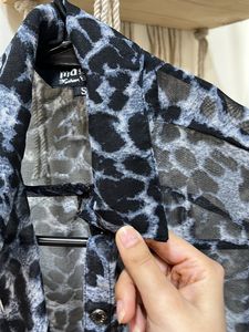 MAYRA- Black Animal Print Sheer Shirt