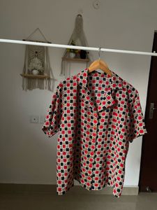 RED Buttoned Down Box Checked Casual Shirt