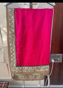 ‼️Today Only‼️Elegant Pink &amp; Cream Mirrorwork Sare