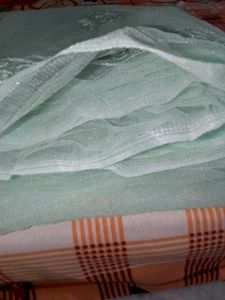 2.5 Mtr Cyan Embroidery Net Fabric