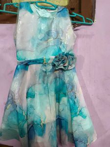 Aqua Sequin Flower Girl Dress