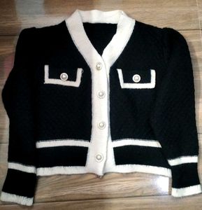 Chic Black & White Cardigan