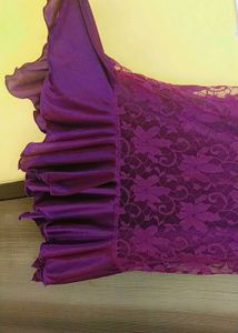 Vintage Purple Lace Lingerie Set Night Dress