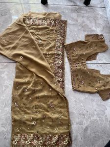 Elegant Embroidered Saree with Blouse