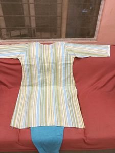BrandNew SkyBlueStriped NiceEmbroidered KurtiSe