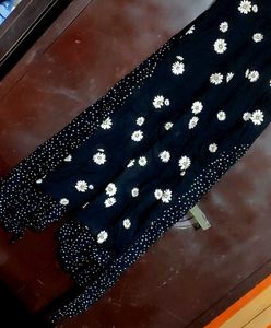 Black ⚫Floral Print Midi Dress For 34 Bust