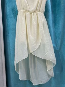 Off White Asymmetric Flowy Dress