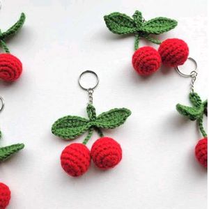 "Crochet Cherry Keychain🍒"
