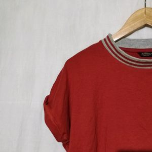 Roadster Rust Orange Boxy Crop Top