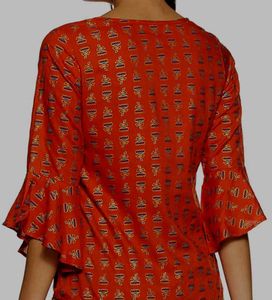Maroon Floral Global Desi Top