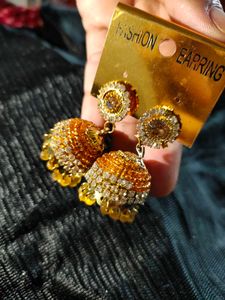 Gold Jhumka Earrings
