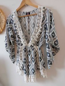 Crochet Trim Boho Playsuit
