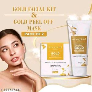 Gold Shining Facial Kit Peel Off Mask Combo Pack