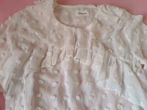 White Ruffled Top